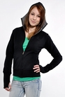 ANNA  HOODY - BLACK KIRSCHBL�TE