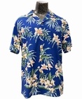 ORIGINAL HAWAIIHEMD - ORCHID GINGER - ROYAL BLAU - PARADISE FOUND