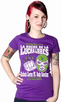 MEXICAN WRESTLING GIRL SHIRT LILA auf einer Ibbenbren Wunschliste / Geschenkidee