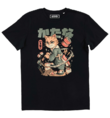 SUSHI SLAYER CAT T-SHIRT - JAPANESE GRAPHIC T-SHIRT BLACK
