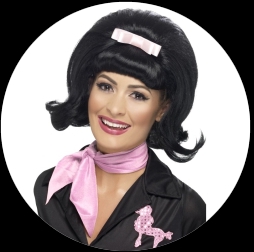 50er Jahre Beehive Bob Per�cke schwarz - Klicken f�r gr�ssere Ansicht