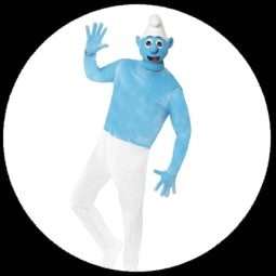 Schlumpf Kost�m Deluxe - mit Maske - Klicken f�r gr�ssere Ansicht