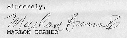 Marlon Brando - Unterschrift