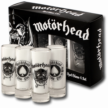 MOTRHEAD SCHNAPSGLSER MERCHANDISE - 4ER SET - SHOT GLSER auf einer Leipzig Wunschliste / Geschenkidee