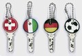 Fussball 4er Set Mixed - Keycovers - Schlüsselkappen