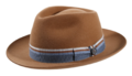 Fedora Bogart velours cotton stripes camel