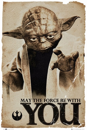 STAR WARS POSTER YODA MAY THE FORCE BE WITH YOU auf einer Berlin Wunschliste / Geschenkidee