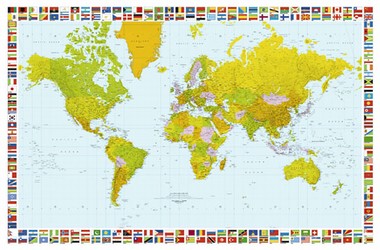 Fototapete - Riesenposter - Weltkarte - Map of the World